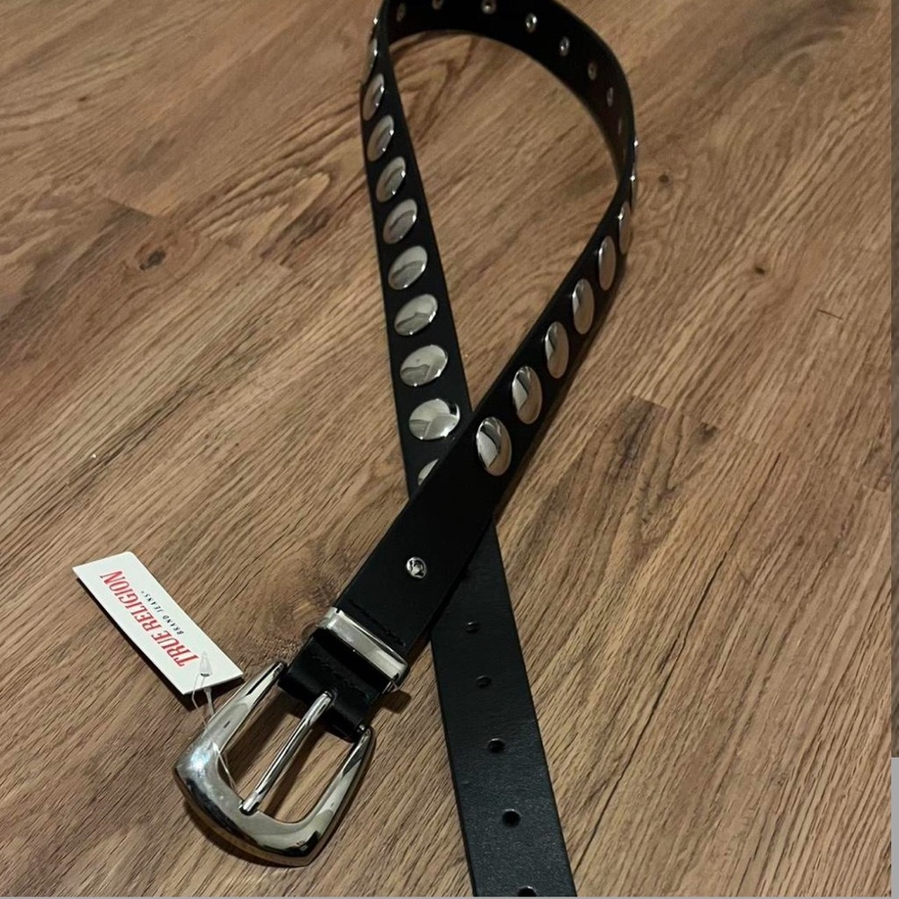 True Religion Black Belt with Silver Accents